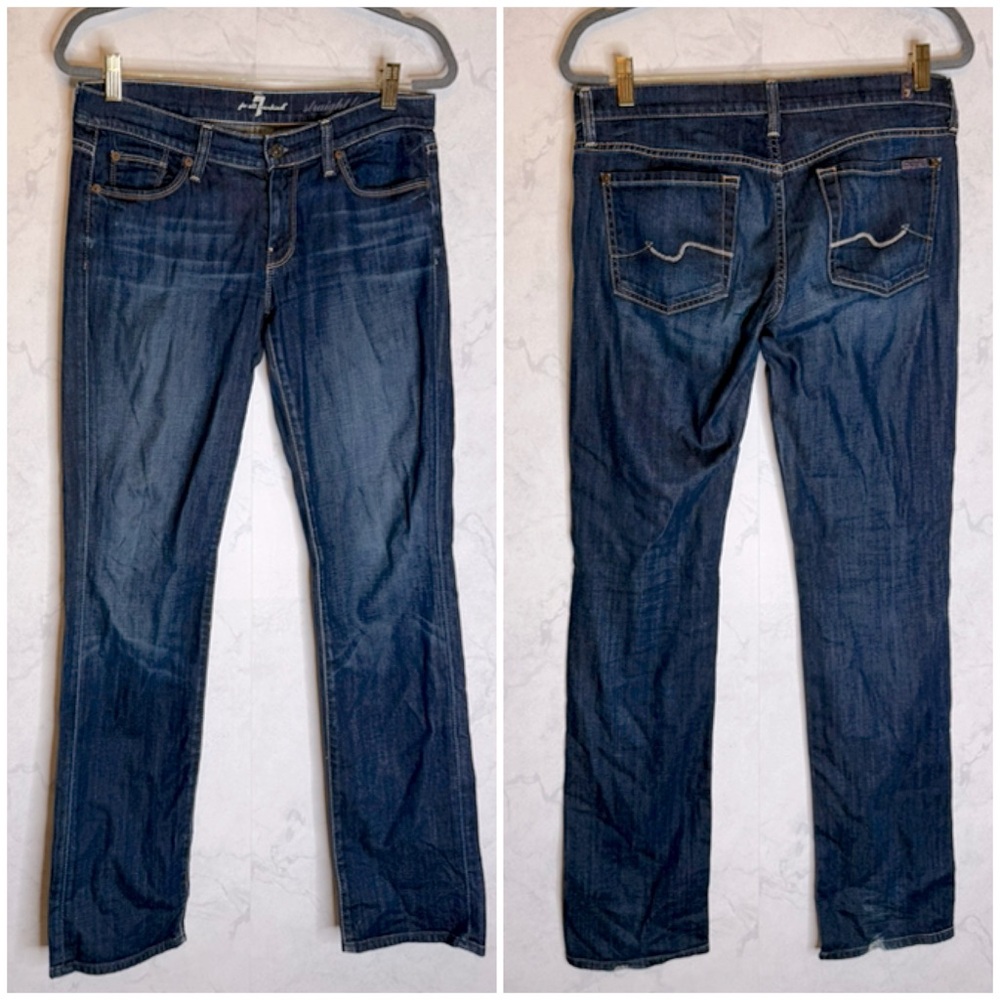 7 for all mankind mid rise straight leg jeans